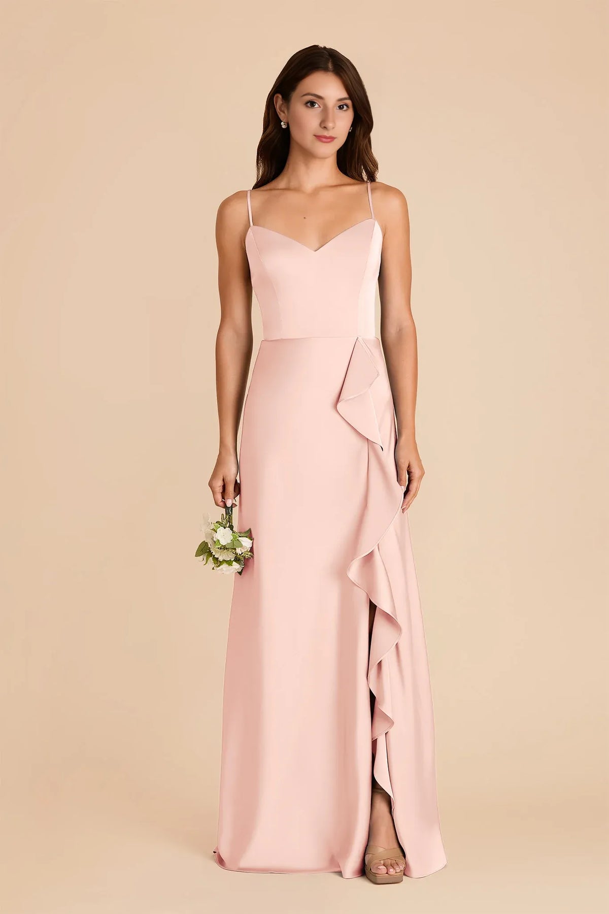 Sheath Sweetheart Satin Zipper Back Floor-Length Wedding Dress - Chloe Dress