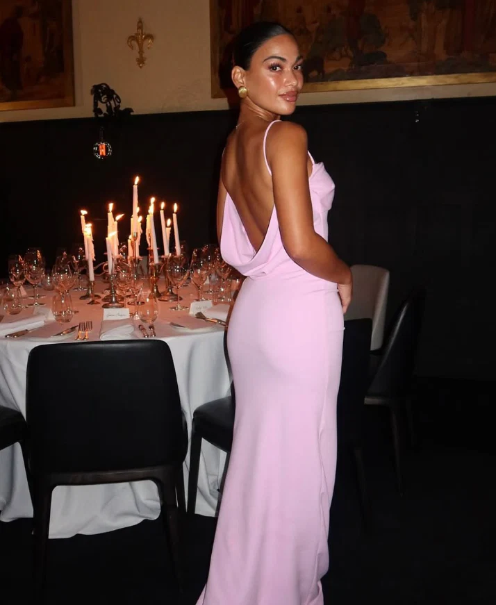 Bodycon Spaghetti Strap Open Back Floor-Length Evening Dress - Chloe Dress
