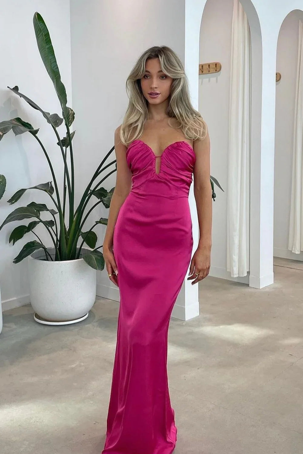 Strapless Satin Floor-Length Prom Dress - Chloe Dress