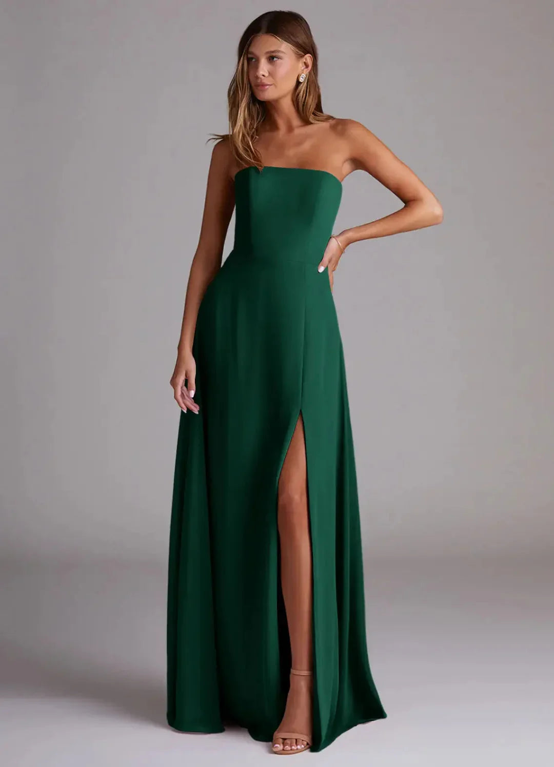 Sweetheart Open Back High Slit Floor-Length Wedding Dress - Chloe Dress