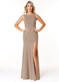 Mermaid High Neck Jersey High Slit Wedding Dress - Chloe Dress