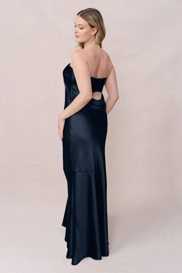 Mermaid Strapless Satin Cutout Wedding Dress - Chloe Dress