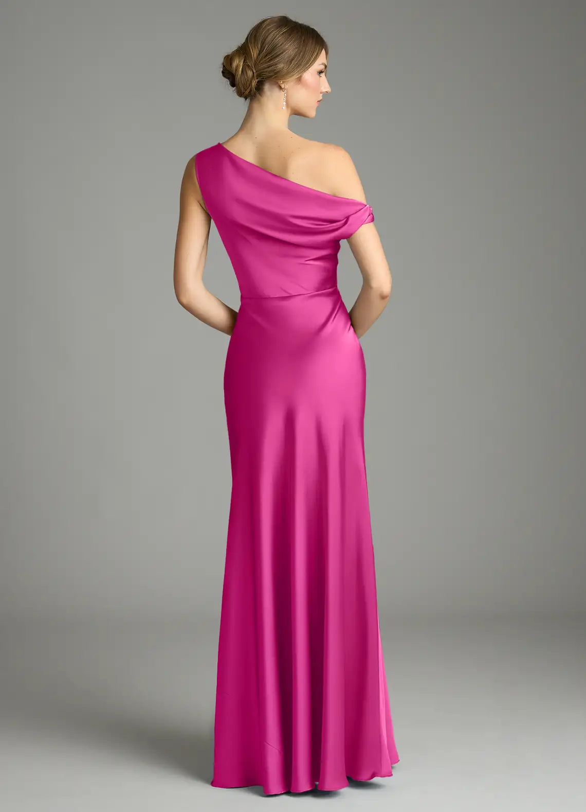 Sheath One-Shoulder Satin Wedding Dress - Chloe Dress