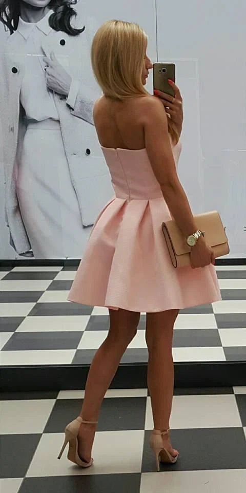 A-Line Sweetheart Pleated Mini Party Dress - Chloe Dress