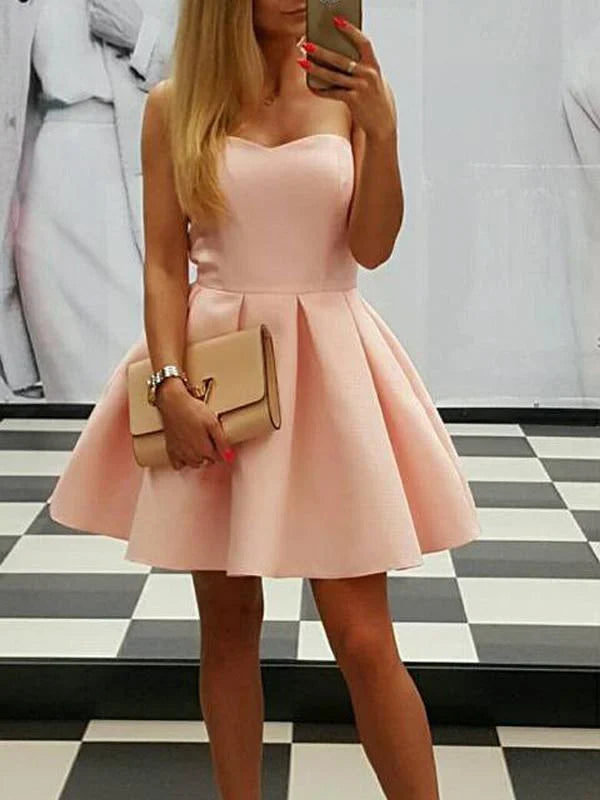 A-Line Sweetheart Pleated Mini Party Dress - Chloe Dress