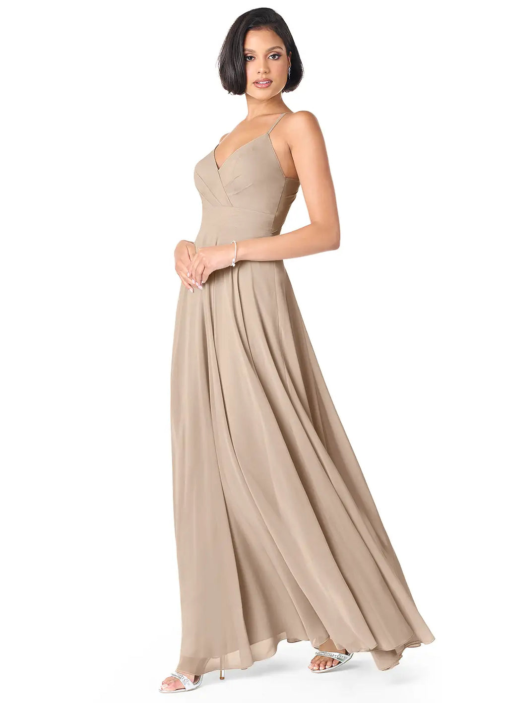V-Neck Chiffon Cutout Wedding Dress - Chloe Dress