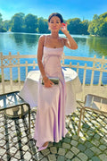 Square Neck Satin Prom Dress - Chloe Dress