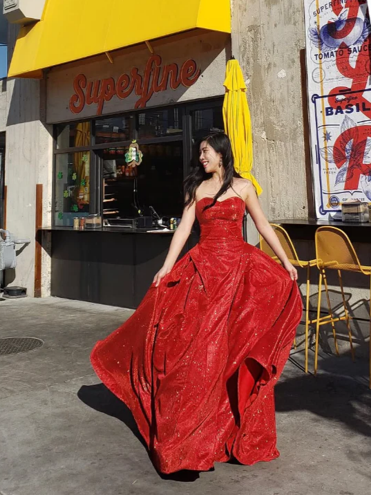 A-Line Sweetheart Velvet Floor-Length Evening Dress - Chloe Dress