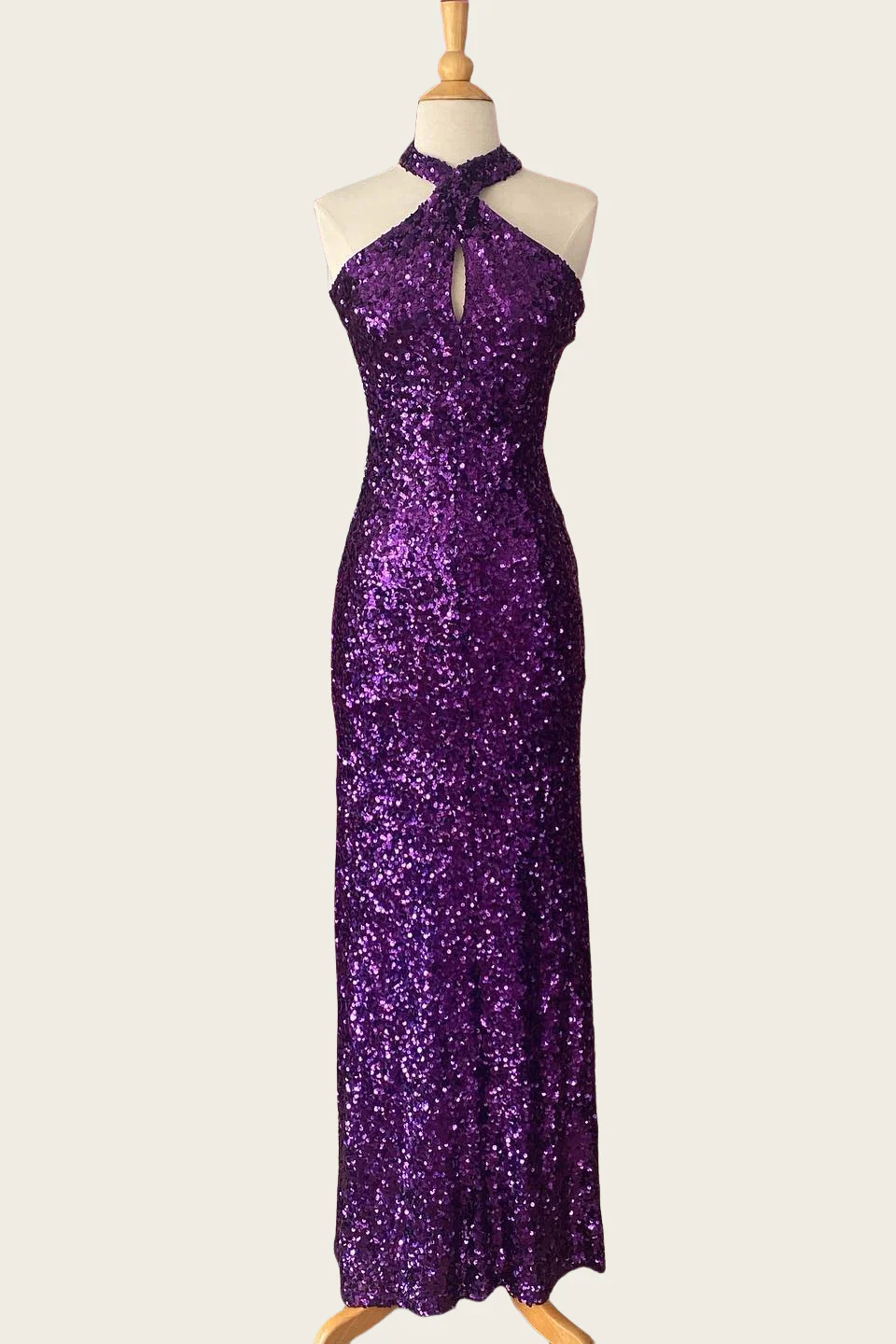 Mermaid Halter Sequin Sleeveless Floor-Length Evening Dress - Chloe Dress