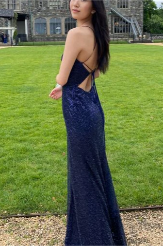 Mermaid V-Neck Open Back Evening Dress - Chloe Dress