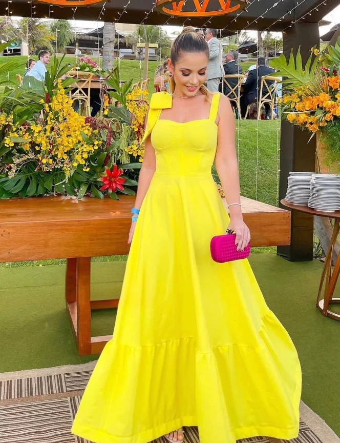 A-Line Square Neck Ruffled Floor-Length Evening Dress - Chloe Dress