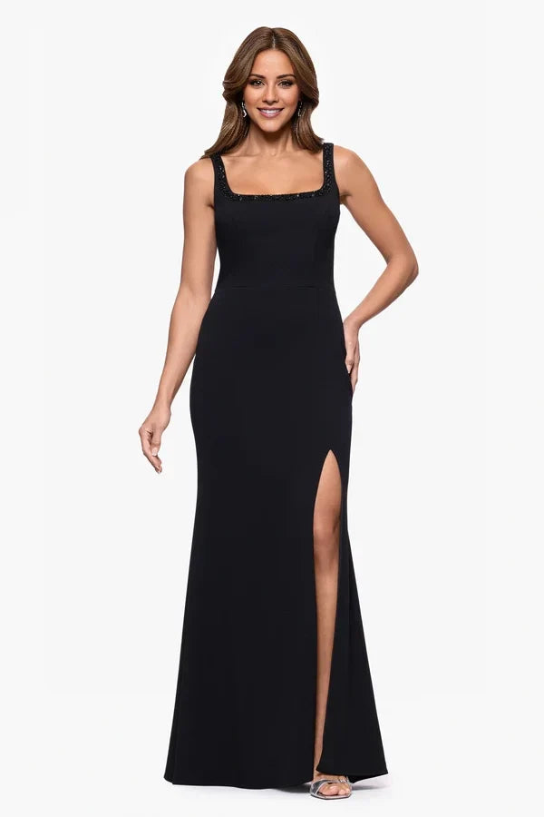 Square Neck Sleeveless Backless High Slit Floor-Length Dress - Chloe Dress