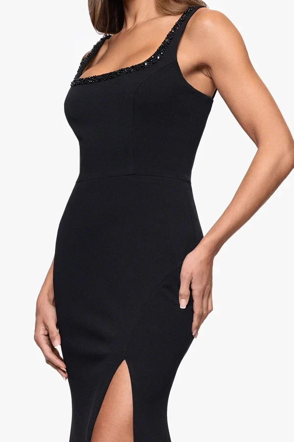 Square Neck Sleeveless Backless High Slit Floor-Length Dress - Chloe Dress
