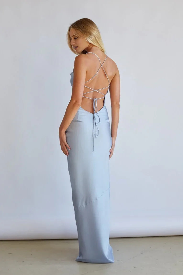 Square Neck Sleeveless High Slit Floor-Length Prom Dress - Chloe Dress