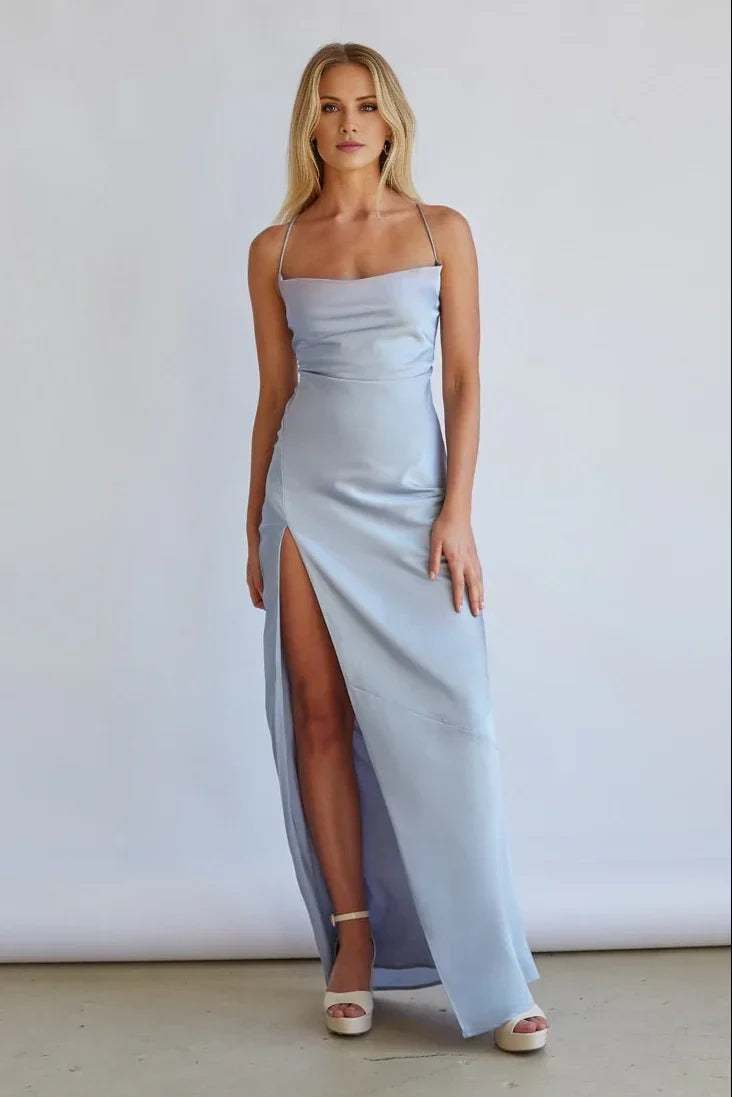 Square Neck Sleeveless High Slit Floor-Length Prom Dress - Chloe Dress