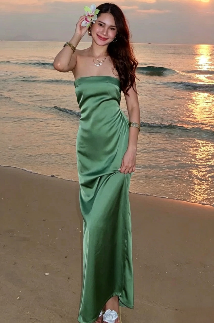 Mermaid Strapless Satin Backless Floor-Length Evening Dress - Chloe Dress