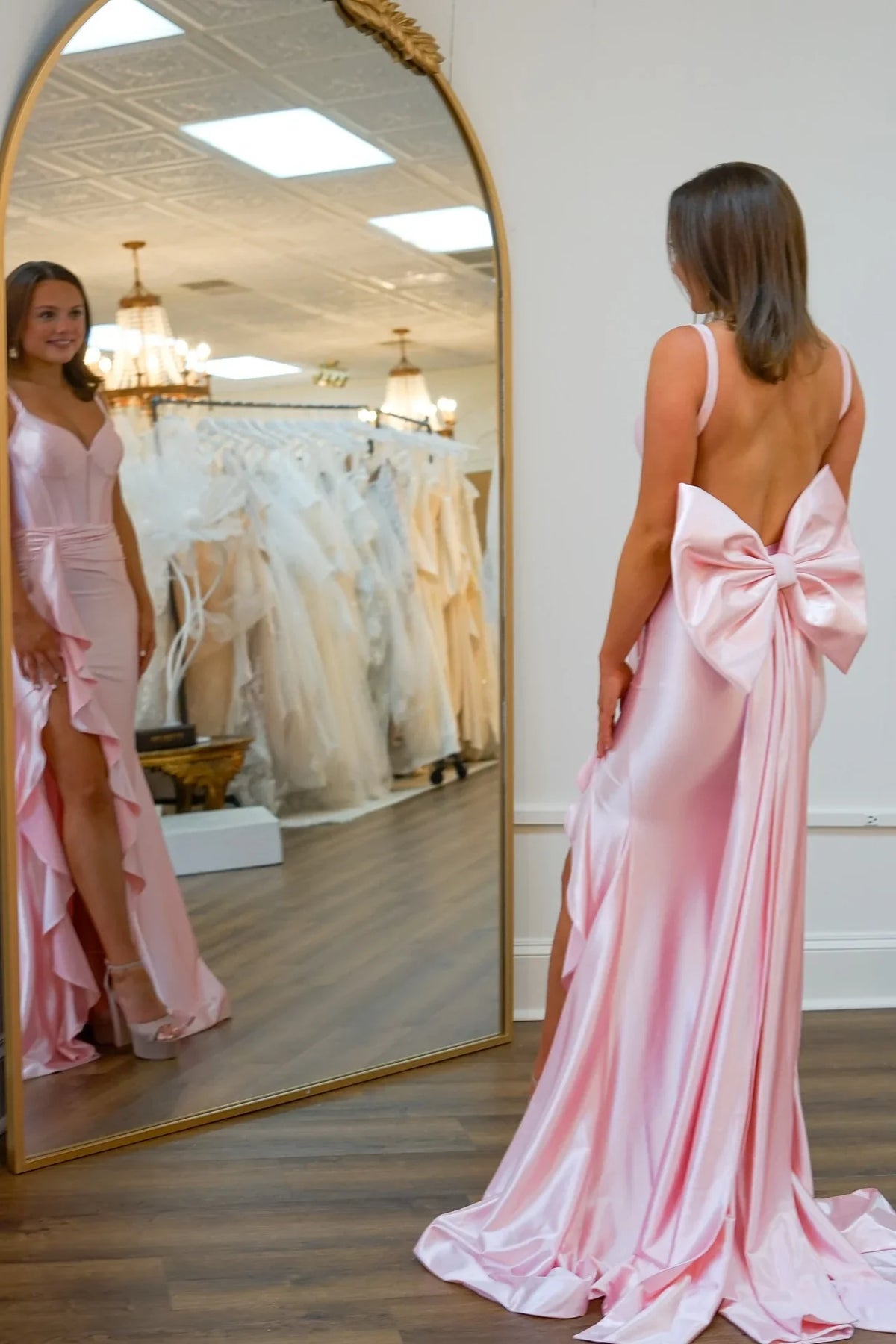 Mermaid Sweetheart Lace-Up Back High Slit Evening Dress - Chloe Dress