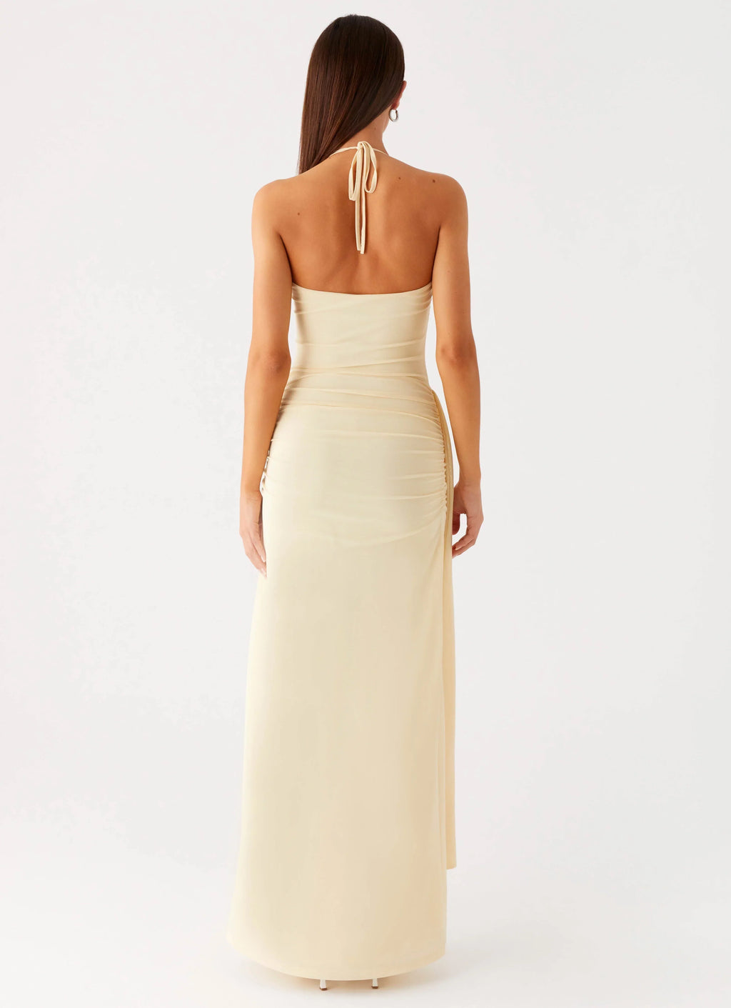 Sheath Halter Lace Lace-Up Back Floor-Length Prom Dress - Chloe Dress