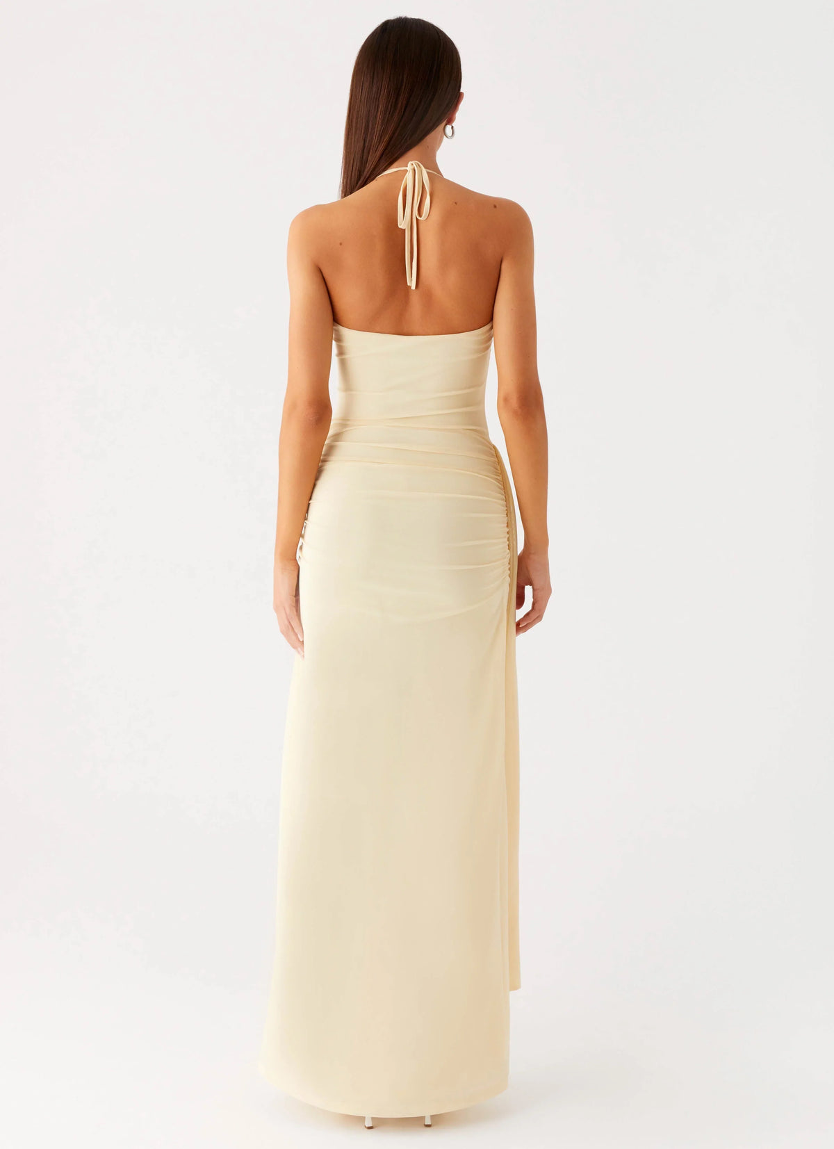 Sheath Halter Lace Lace-Up Back Floor-Length Prom Dress - Chloe Dress