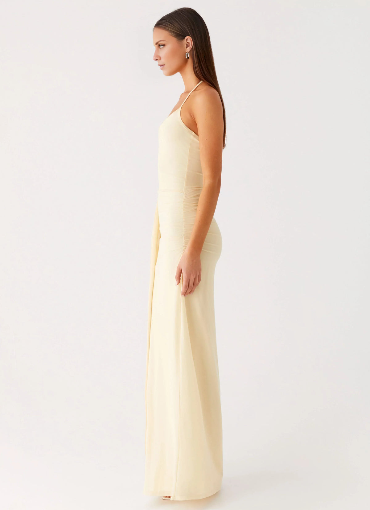 Sheath Halter Lace Lace-Up Back Floor-Length Prom Dress - Chloe Dress