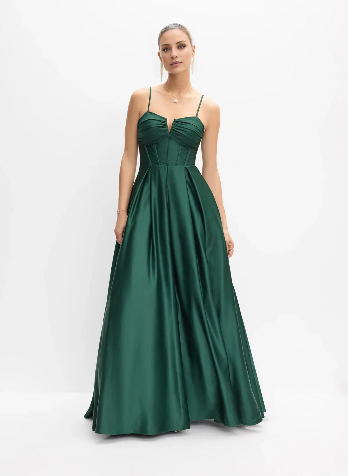 A-Line Sweetheart Satin Sleeveless Floor-Length Evening Dress - Chloe Dress