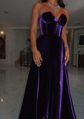 A-Line Sweetheart Lace Lace-Up Back Evening Dress - Chloe Dress
