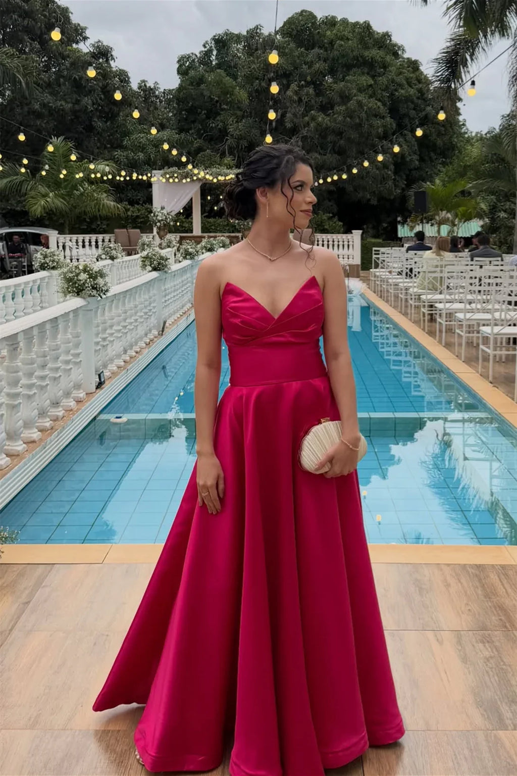 A-Line Sweetheart Open Back Floor-Length Evening Dress - Chloe Dress