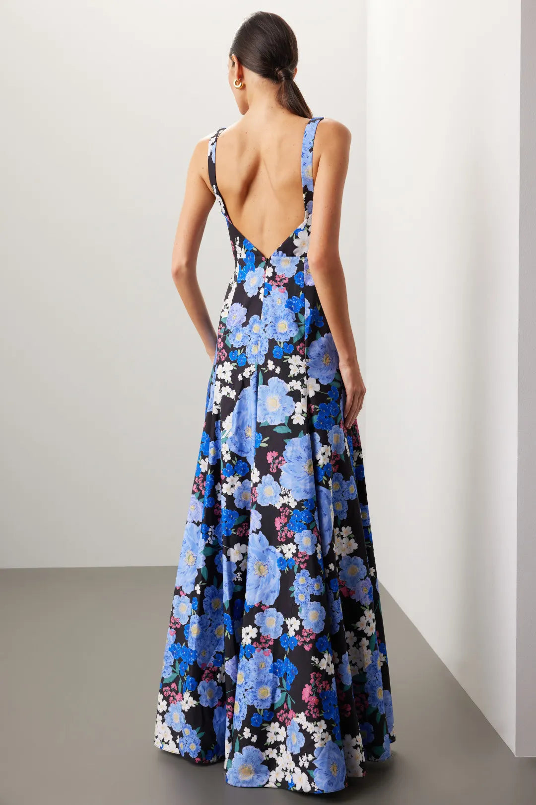 Black A-Line Square Neck Sleeveless Floor-Length Prom Dress - Chloe Dress