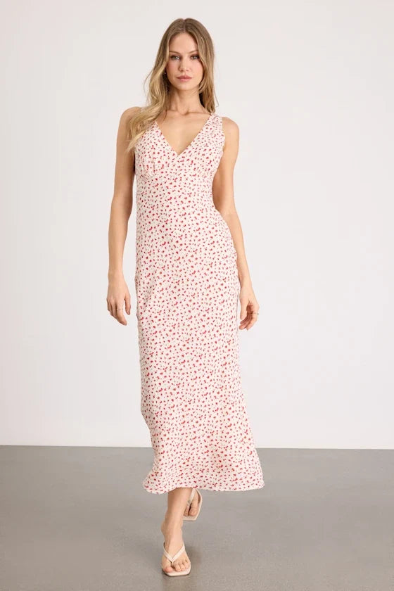 A-Line V-Neck Sleeveless Midi Prom Dress - Chloe Dress