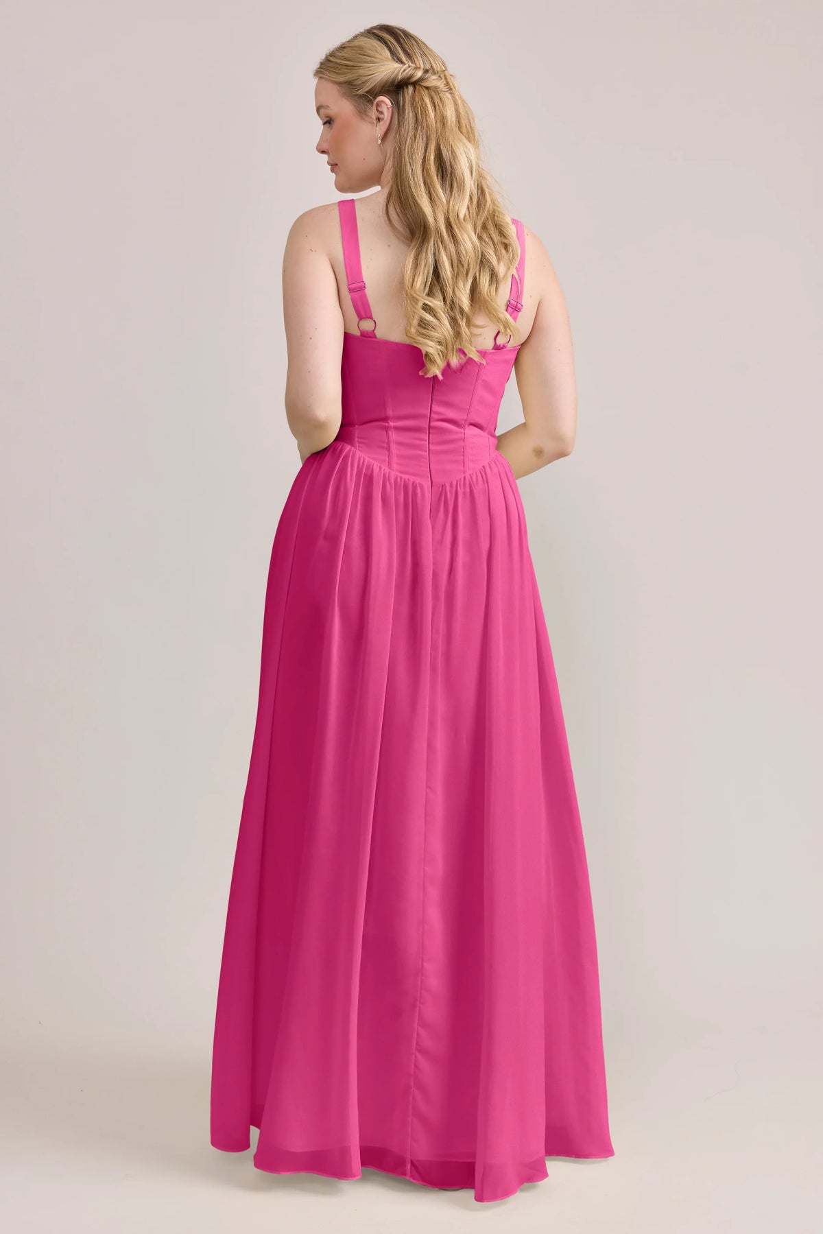 Sweetheart Chiffon Lace-Up Back Wedding Gown - Chloe Dress