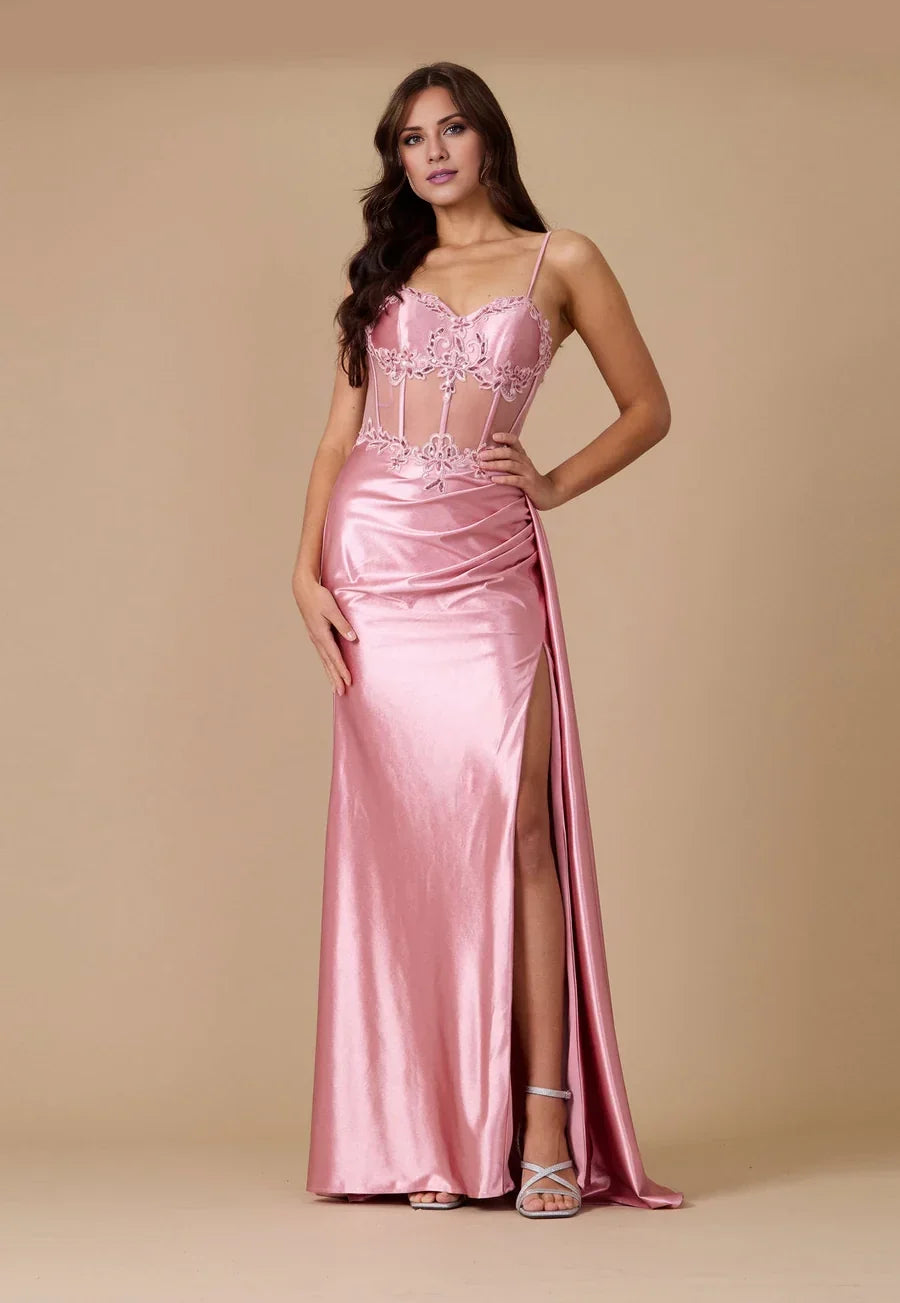Sweetheart Lace High Slit Floor-Length Prom Dress - Chloe Dress