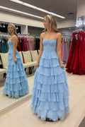 Sweetheart Chiffon Tiered Floor-Length Evening Dress - Chloe Dress