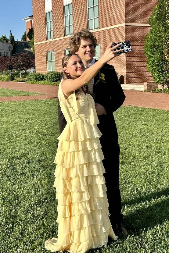 Sweetheart Chiffon Ruffled Prom Dress - Chloe Dress