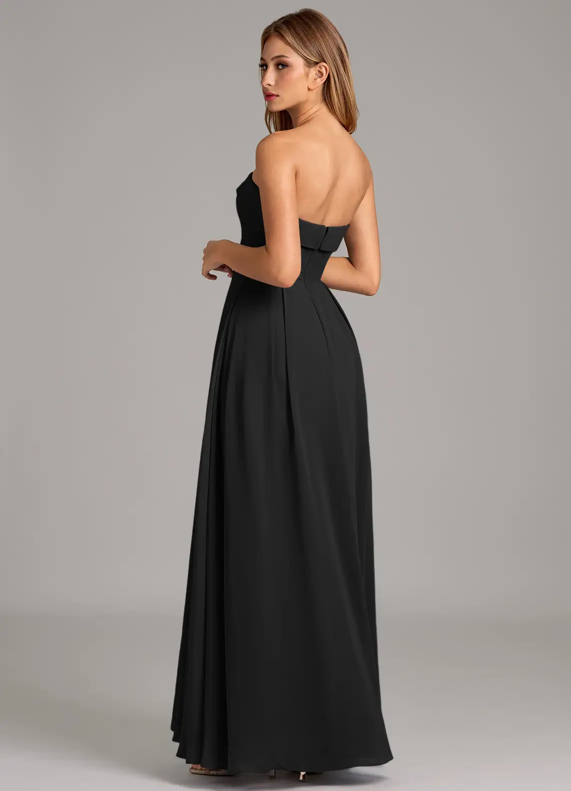 Sweetheart Chiffon Open Back Pleated Floor-Length Wedding Dress - Chloe Dress