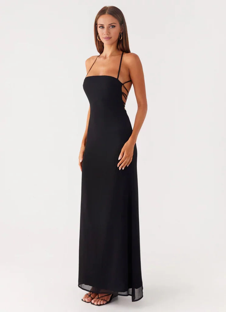 A-Line Strapless Lace Floor-Length Evening Dress - Chloe Dress