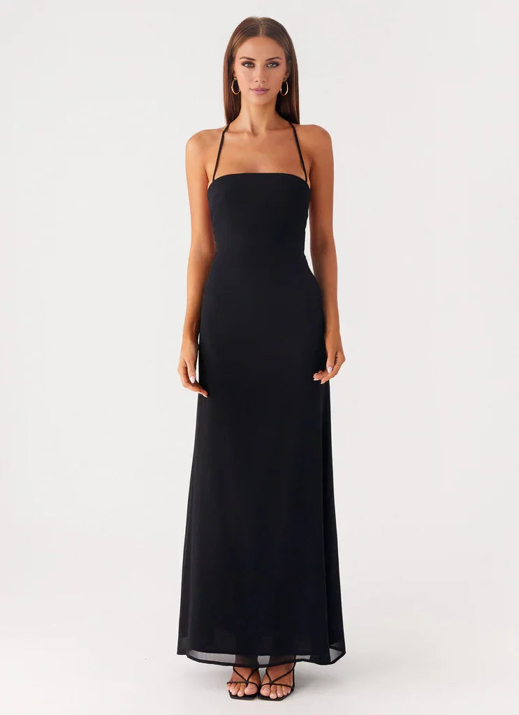 A-Line Strapless Lace Floor-Length Evening Dress - Chloe Dress