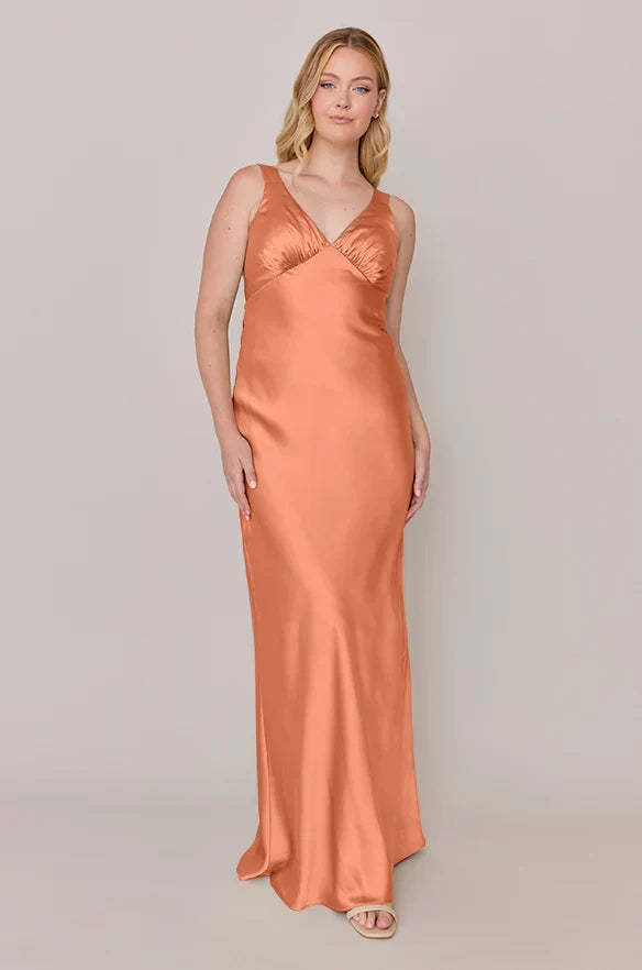 V-Neck Satin Wedding Dress - Chloe Dress
