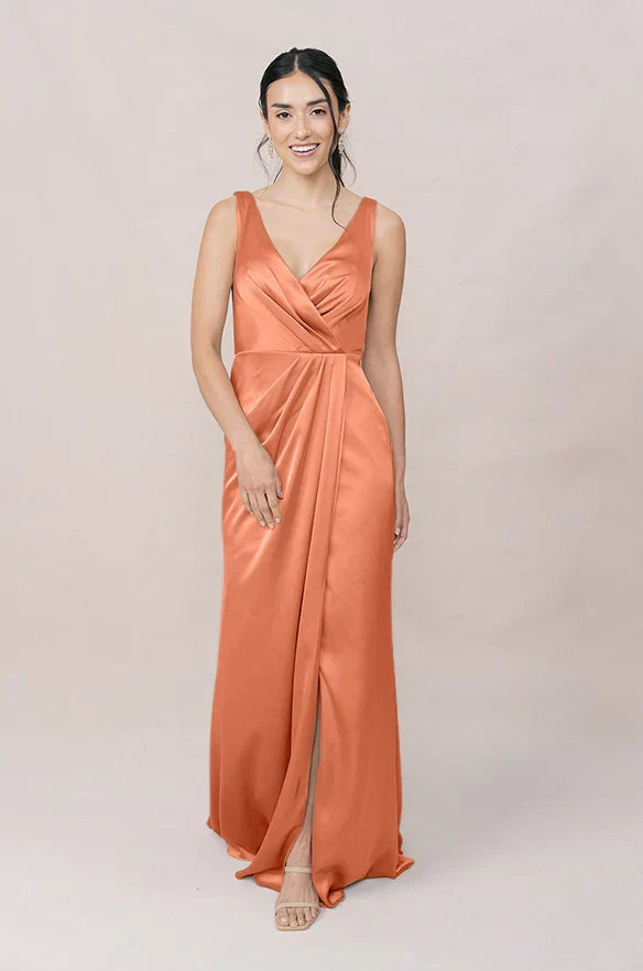 Mermaid V-Neck Satin Wedding Dress - Chloe Dress