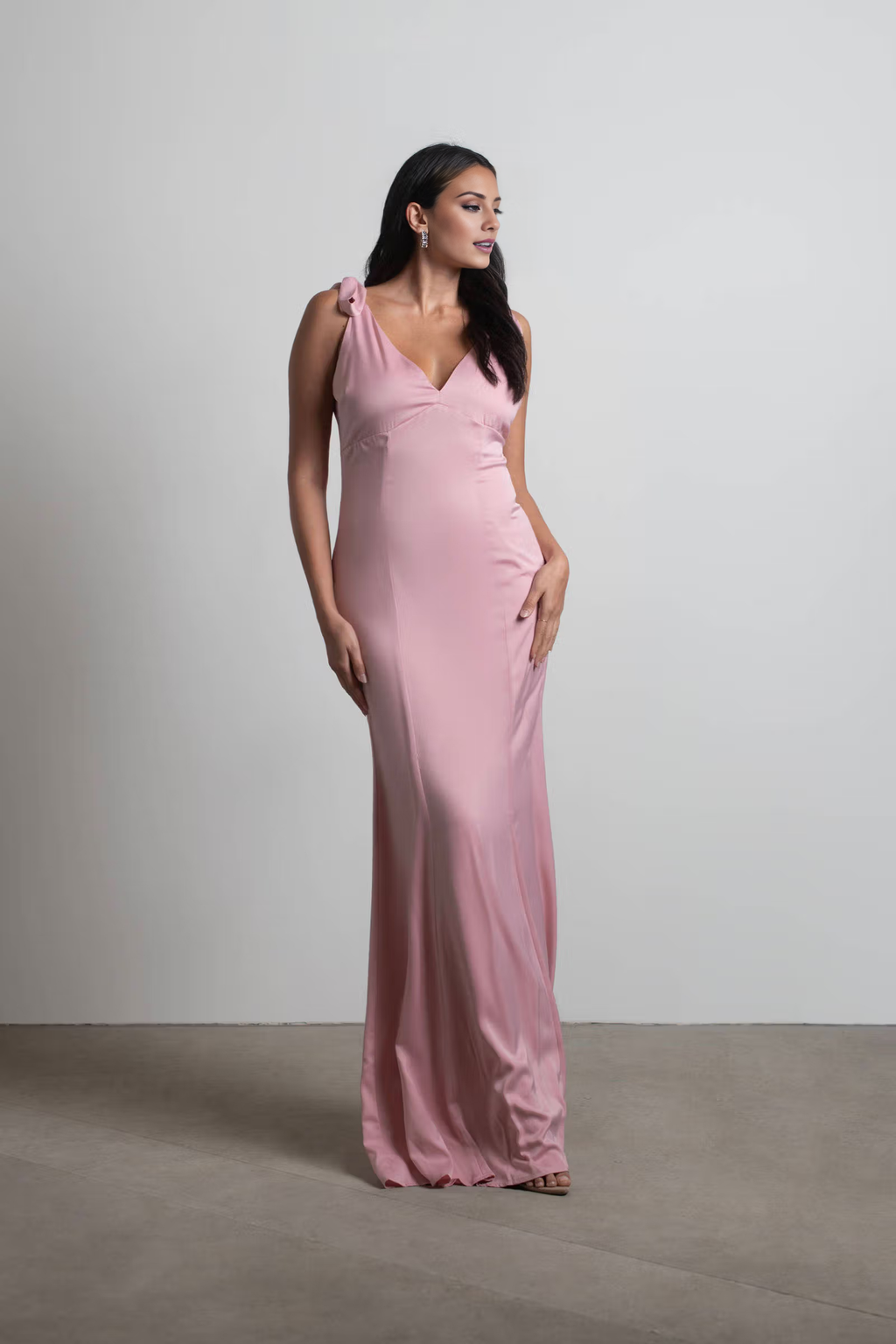 V-Neck Lace Sleeveless Lace-Up Back Floor-Length Prom Dress - Chloe Dress