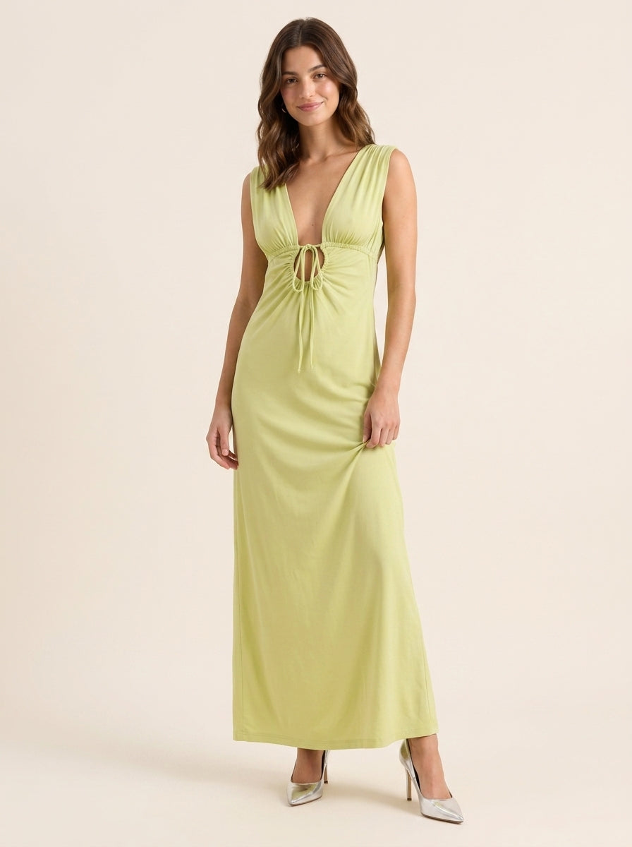 Sheath V-Neck Sleeveless Open Back Floor-Length Evening Dress - Chloe Dress