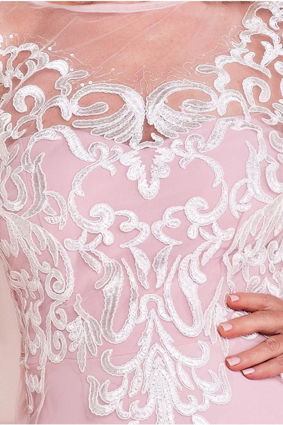 A-Line Illusion Lace Floor-Length Dress - Chloe Dress