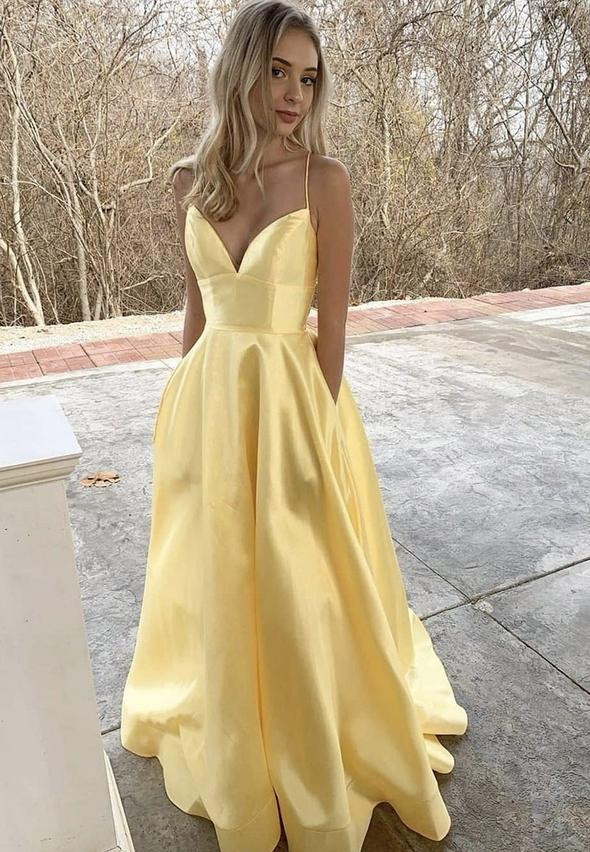 A-Line V-Neck Lace Floor-Length Evening Dress - Chloe Dress
