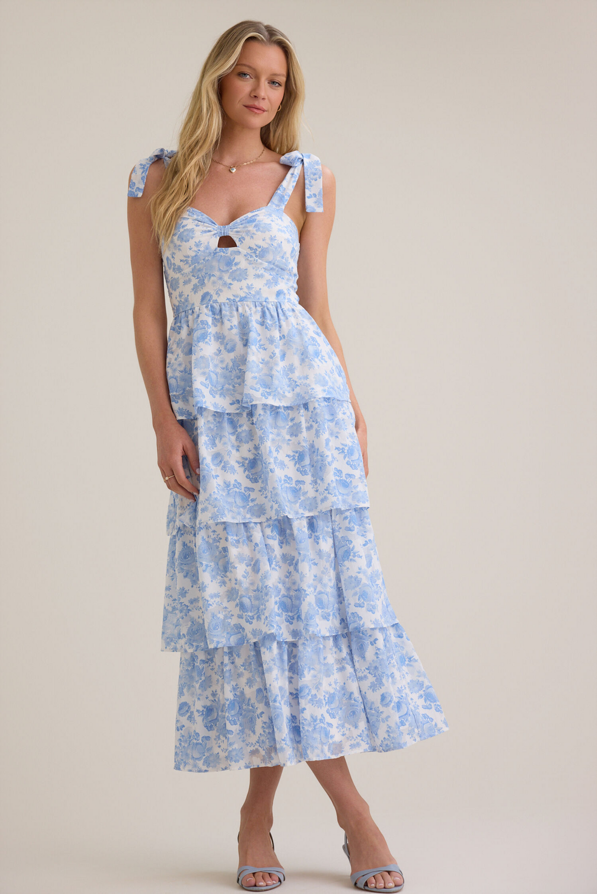 Sweetheart Tiered Midi Prom Dress - Chloe Dress