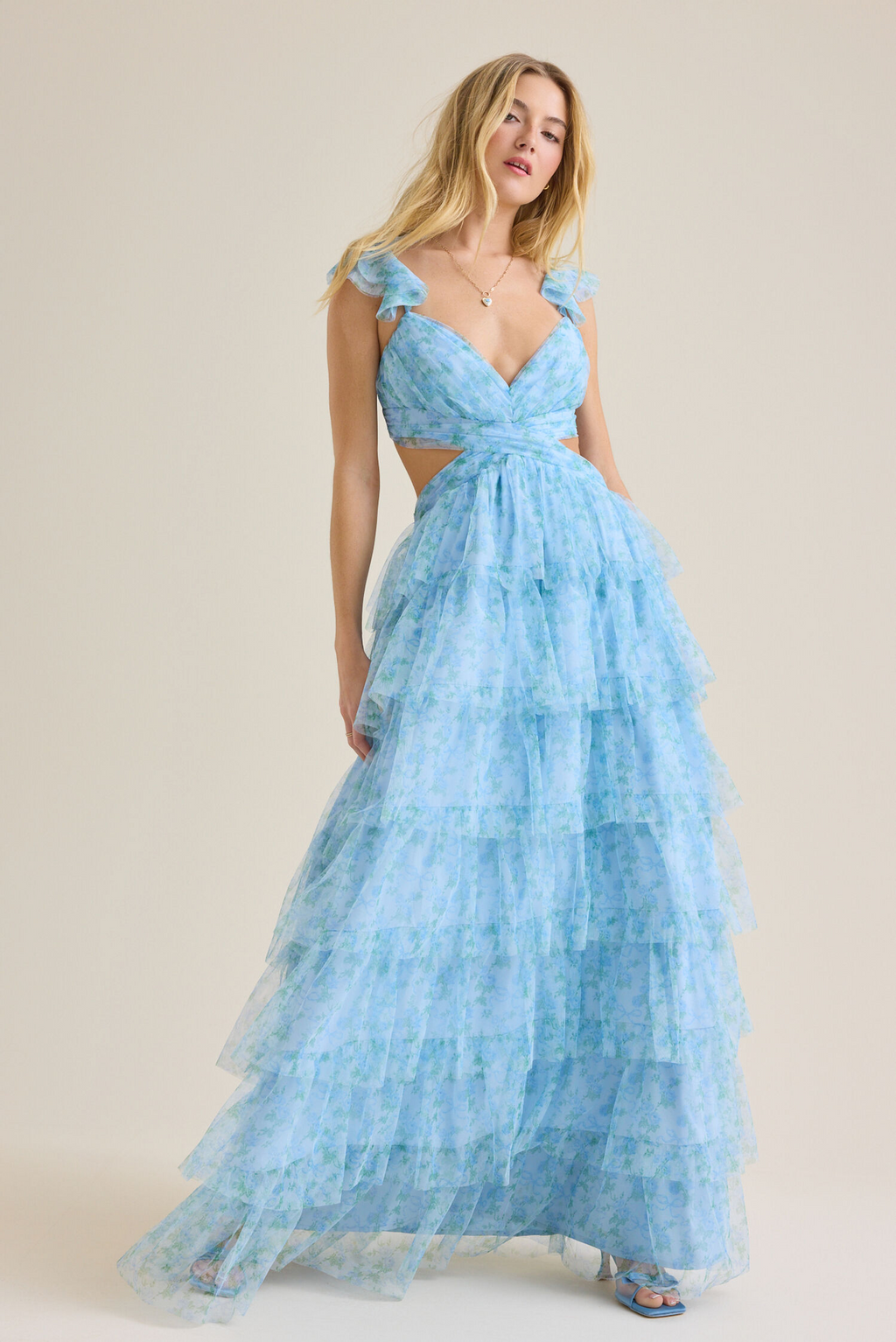 Tulle Ruffled Prom Dress - Chloe Dress