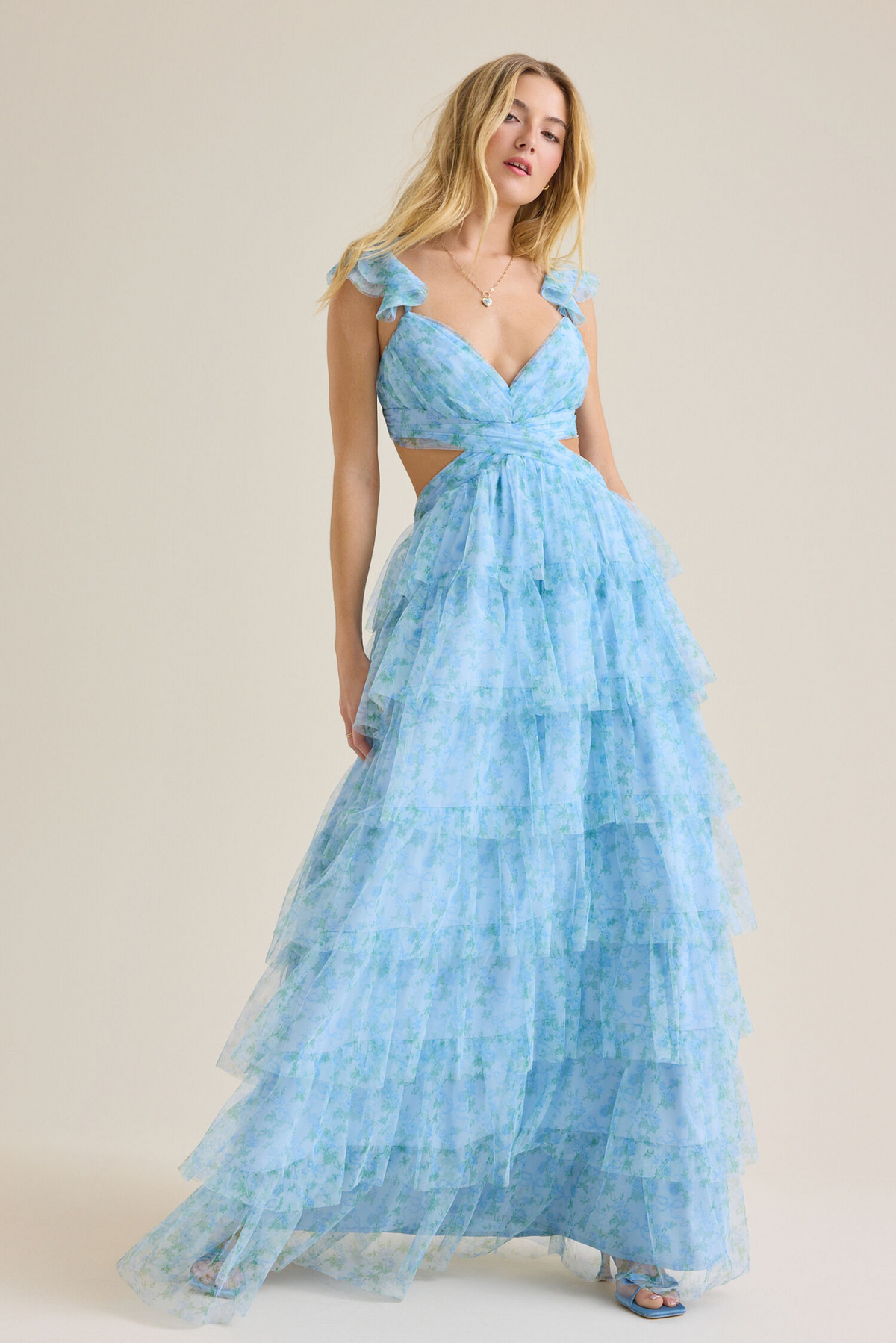 Tulle Ruffled Prom Dress - Chloe Dress