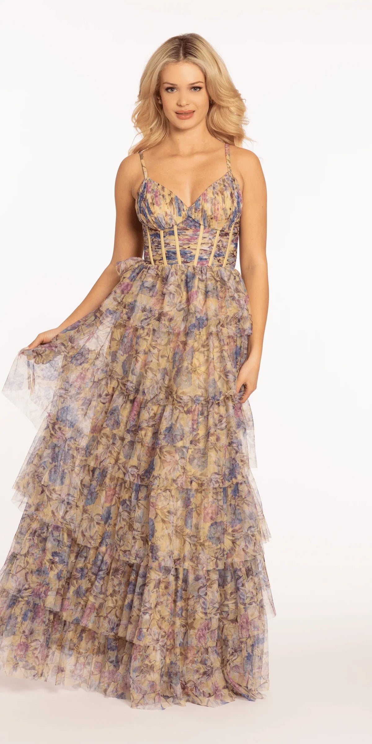 V-Neck Tulle Ruffled Prom Dress - Chloe Dress