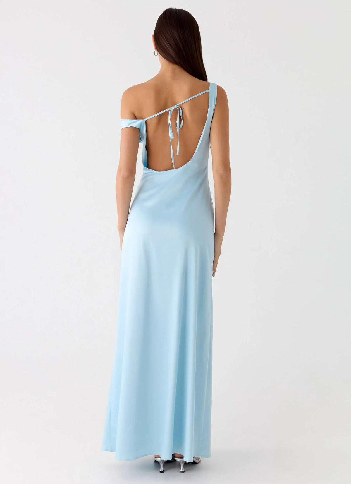 One-Shoulder Satin Sleeveless Floor-Length Prom Dress - Chloe Dress