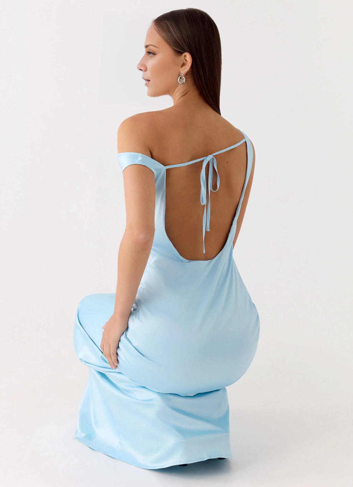 One-Shoulder Satin Sleeveless Floor-Length Prom Dress - Chloe Dress
