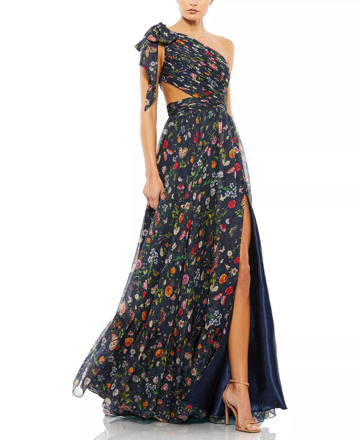 A-Line One-Shoulder High Slit Floor-Length Prom Dress - Chloe Dress