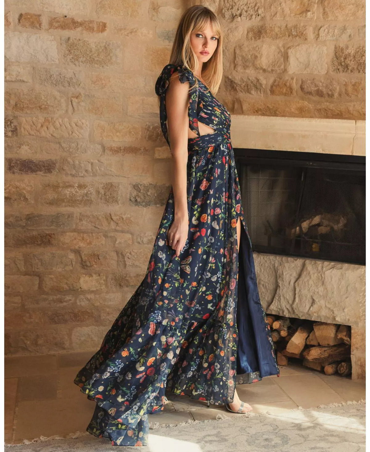 A-Line One-Shoulder High Slit Floor-Length Prom Dress - Chloe Dress